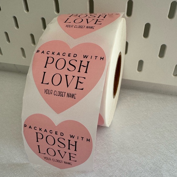 Custom Heart Stickers Labels - packed with posh love custom poshmark name  new - Picture 11 of 11